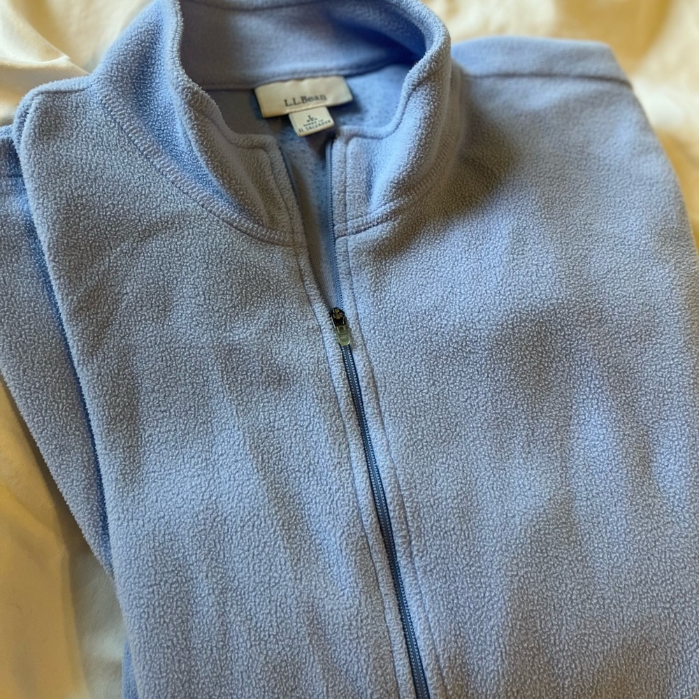 Size large light blue LL bean fleece zip up